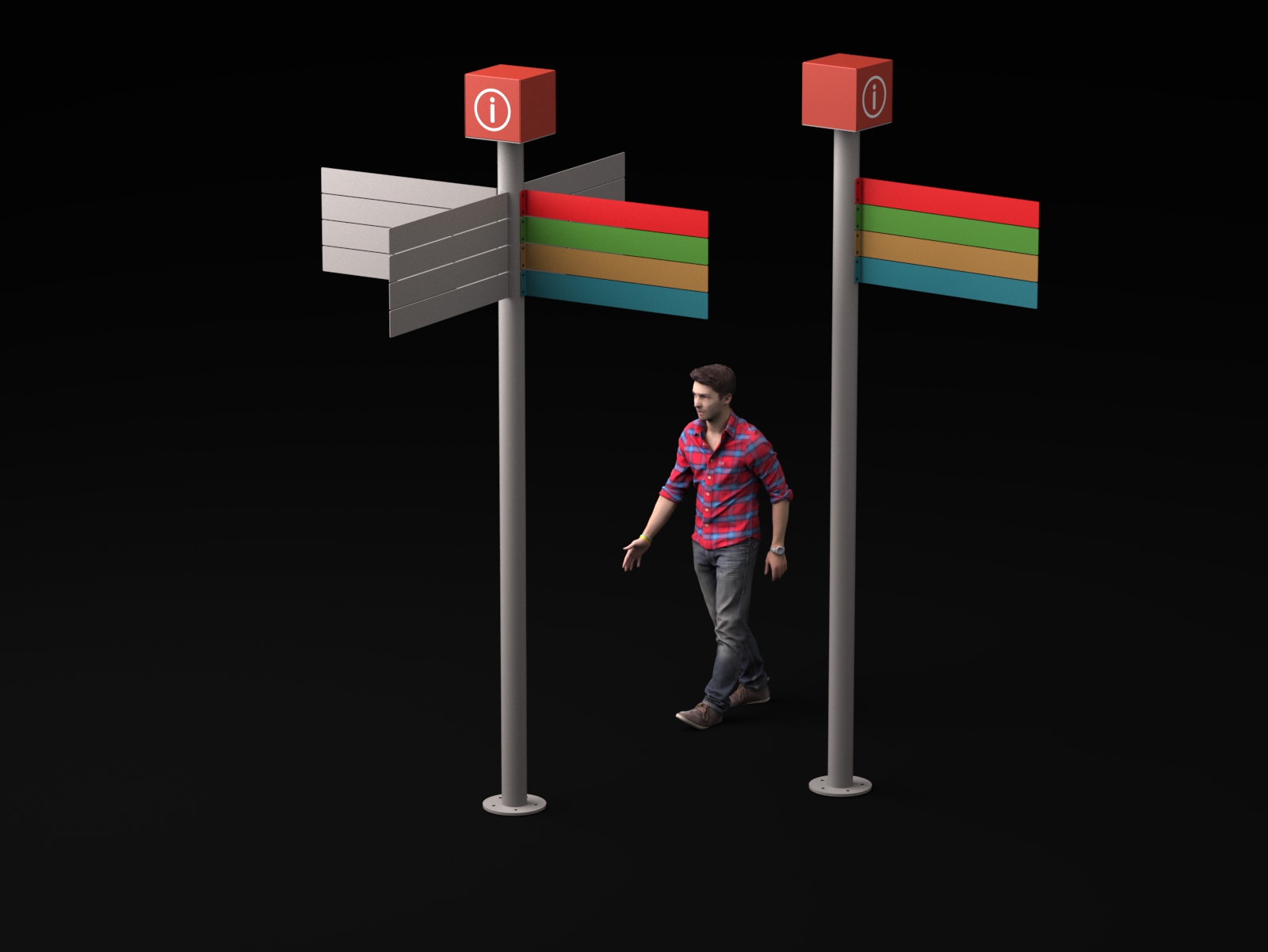 Panneaux directionnels — mâts réglables signalétique